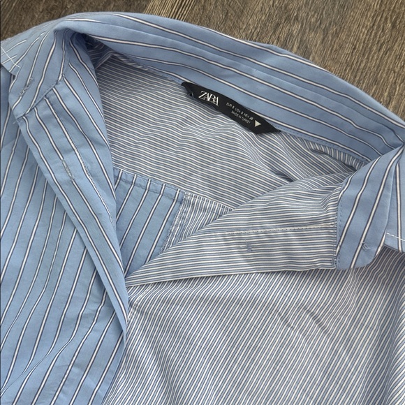 Zara Light Blue Striped Casual Shirt - Picture 3 of 5